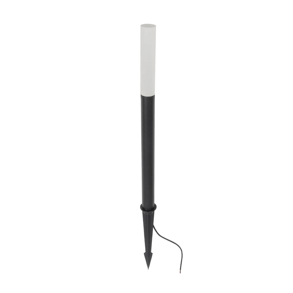 GLOBOSTAR® REED GLB-103-0008 Φωτιστικό Κολωνάκι Κήπου με Καρφωτή Βάση LED 5W 450lm 360° DC 24V Αδιάβροχο IP65 Θερμό Λευκό 2700K - Sanan SMD Chip - Μαύρο Ματ - Μ3 x Π3 x Υ65cm - 3 Χρόνια Εγγύηση