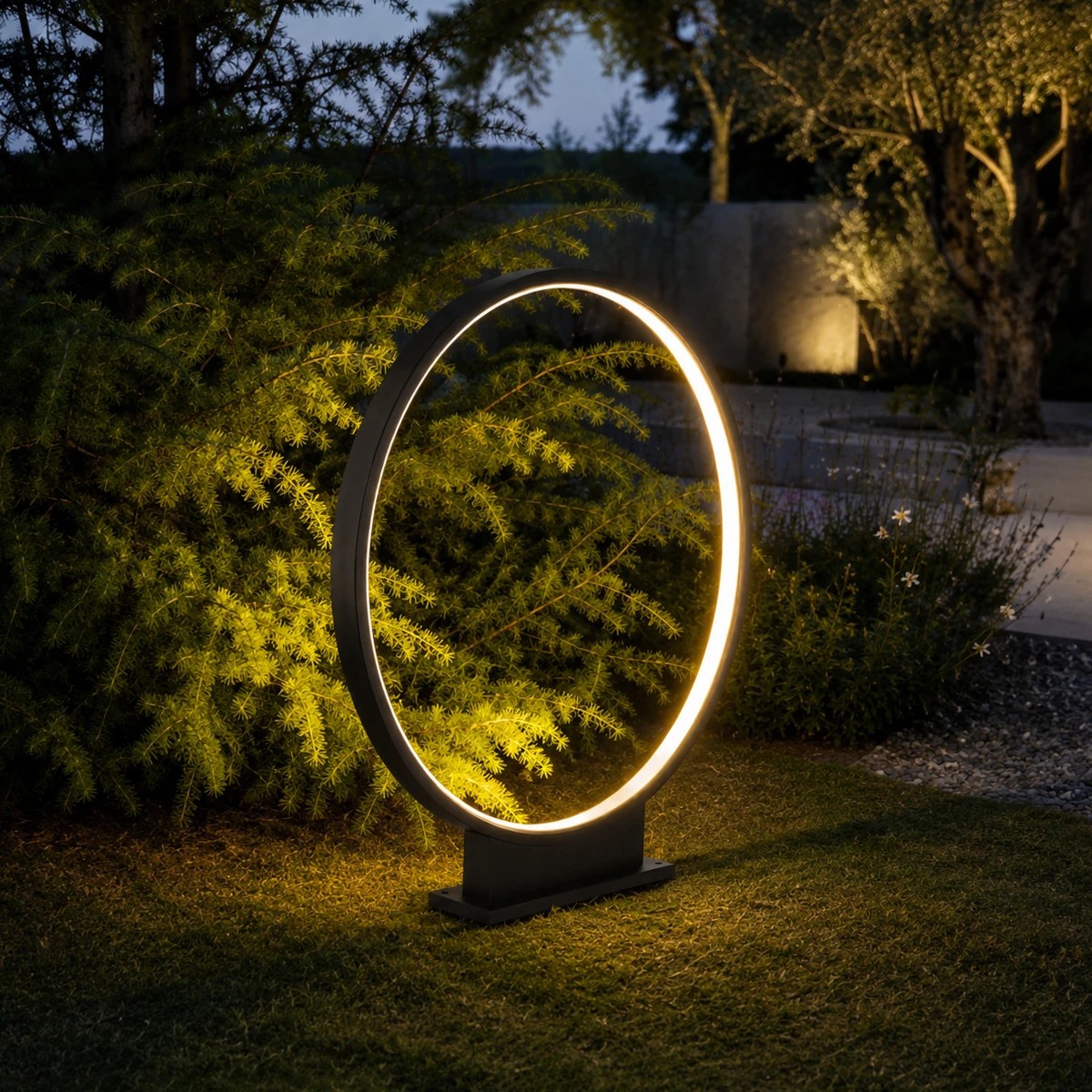 GLOBOSTAR® LUNEA GLB-103-0009 Φωτιστικό Κολωνάκι Κήπου LED 15W 1350lm 120° AC 220-240V Αδιάβροχο IP65 Θερμό Λευκό 2700K - Sanan SMD Chip - Μαύρο Ματ - Μ45 x Π7 x Υ50cm - 3 Χρόνια Εγγύηση