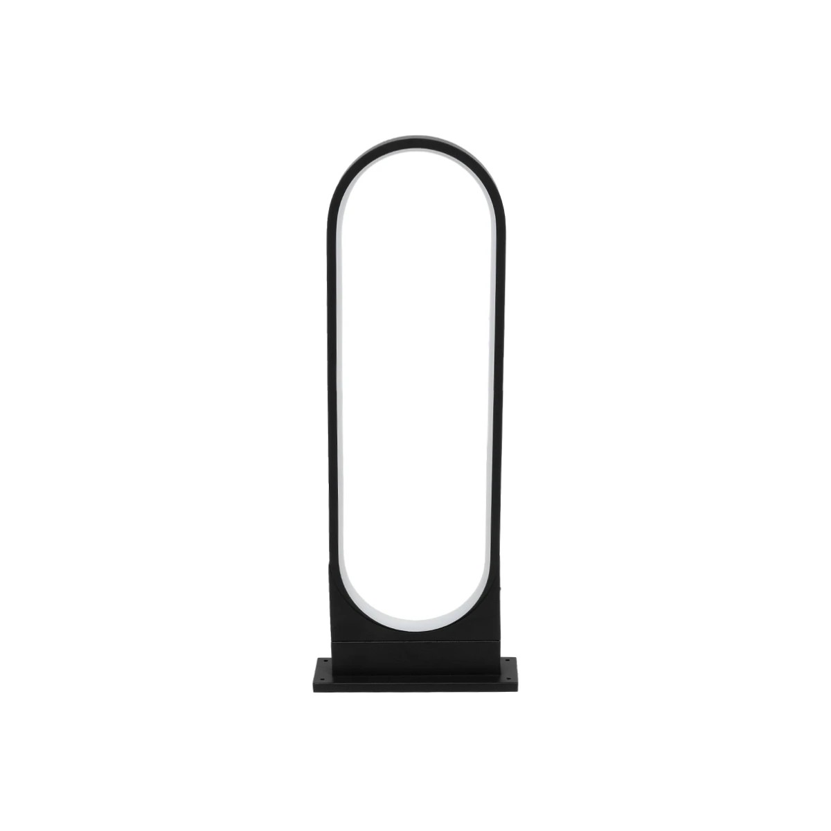 GLOBOSTAR® LUNEA GLB-103-0010 Φωτιστικό Κολωνάκι Κήπου LED 15W 1350lm 120° AC 220-240V Αδιάβροχο IP65 Θερμό Λευκό 2700K - Sanan SMD Chip - Μαύρο Ματ - Μ22 x Π7 x Υ60cm - 3 Χρόνια Εγγύηση