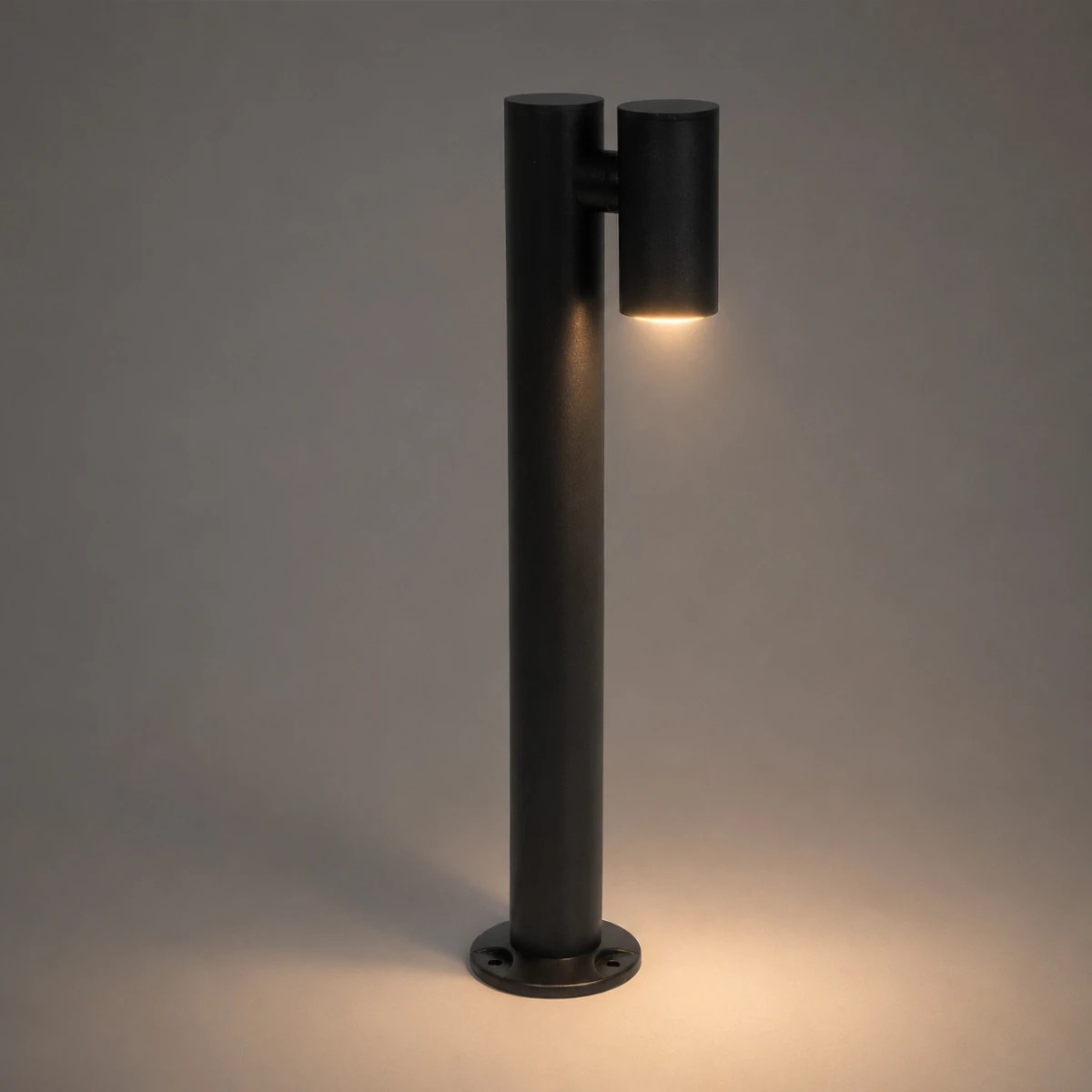 GLOBOSTAR® STEM GLB-103-0012 Φωτιστικό Κολωνάκι Κήπου LED 12W 1080lm 60° AC 220-240V Αδιάβροχο IP65 Θερμό Λευκό 2700K - Sanan SMD Chip - Μαύρο Ματ - Μ12 x Π18 x Υ60cm - 3 Χρόνια Εγγύηση