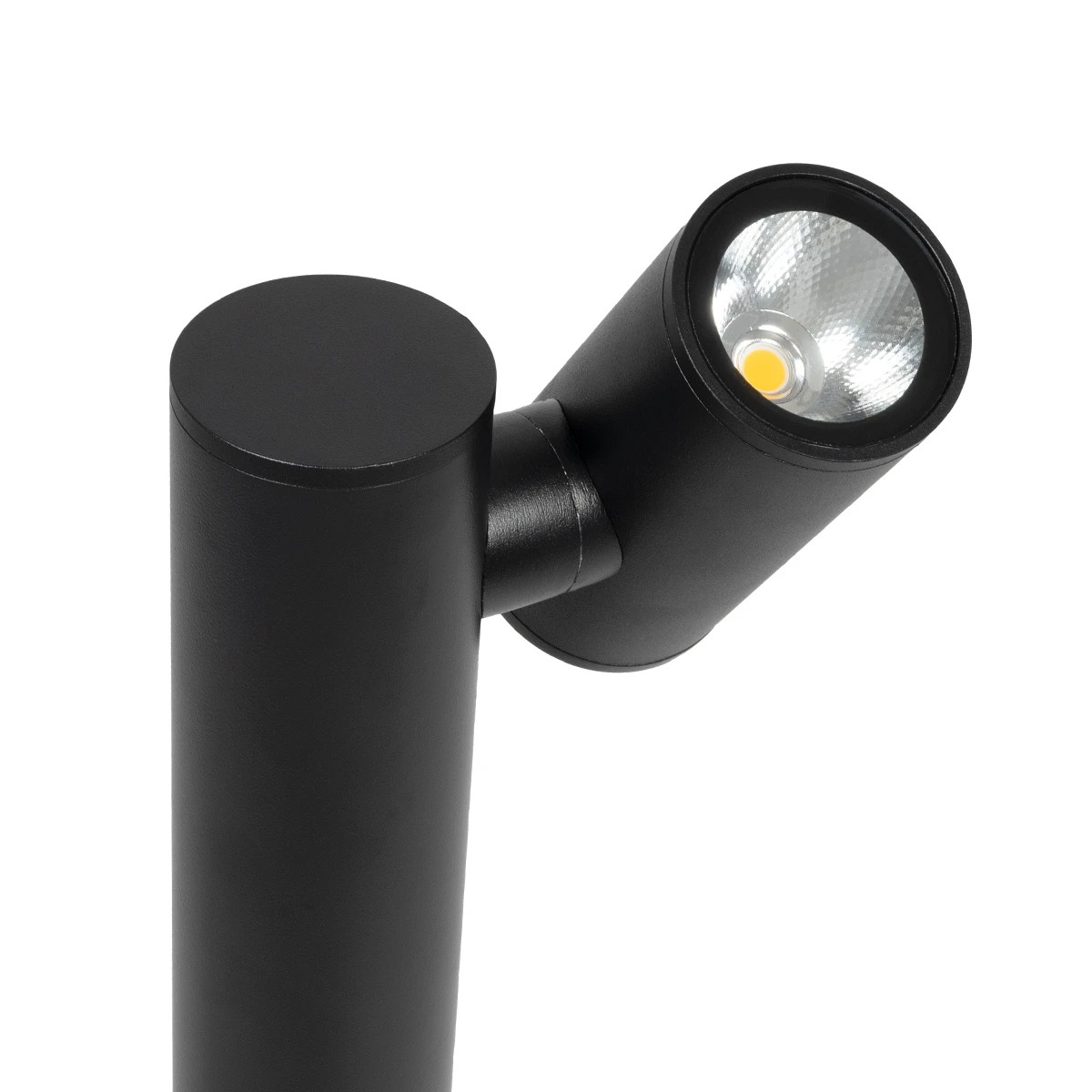 GLOBOSTAR® STEM GLB-103-0012 Φωτιστικό Κολωνάκι Κήπου LED 12W 1080lm 60° AC 220-240V Αδιάβροχο IP65 Θερμό Λευκό 2700K - Sanan SMD Chip - Μαύρο Ματ - Μ12 x Π18 x Υ60cm - 3 Χρόνια Εγγύηση