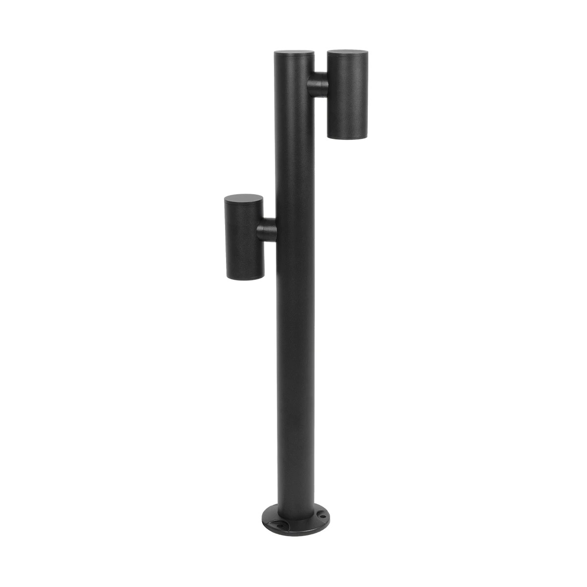 GLOBOSTAR® STEM GLB-103-0013 Φωτιστικό Κολωνάκι Κήπου LED 24W 2160lm 60° AC 220-240V Αδιάβροχο IP65 Θερμό Λευκό 2700K - Sanan SMD Chip - Μαύρο Ματ - Μ12 x Π25 x Υ80cm - 3 Χρόνια Εγγύηση