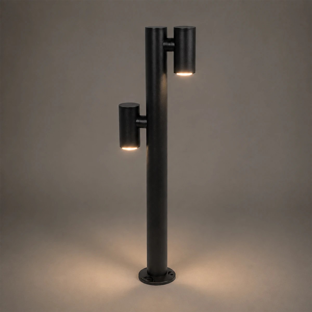 GLOBOSTAR® STEM GLB-103-0013 Φωτιστικό Κολωνάκι Κήπου LED 24W 2160lm 60° AC 220-240V Αδιάβροχο IP65 Θερμό Λευκό 2700K - Sanan SMD Chip - Μαύρο Ματ - Μ12 x Π25 x Υ80cm - 3 Χρόνια Εγγύηση