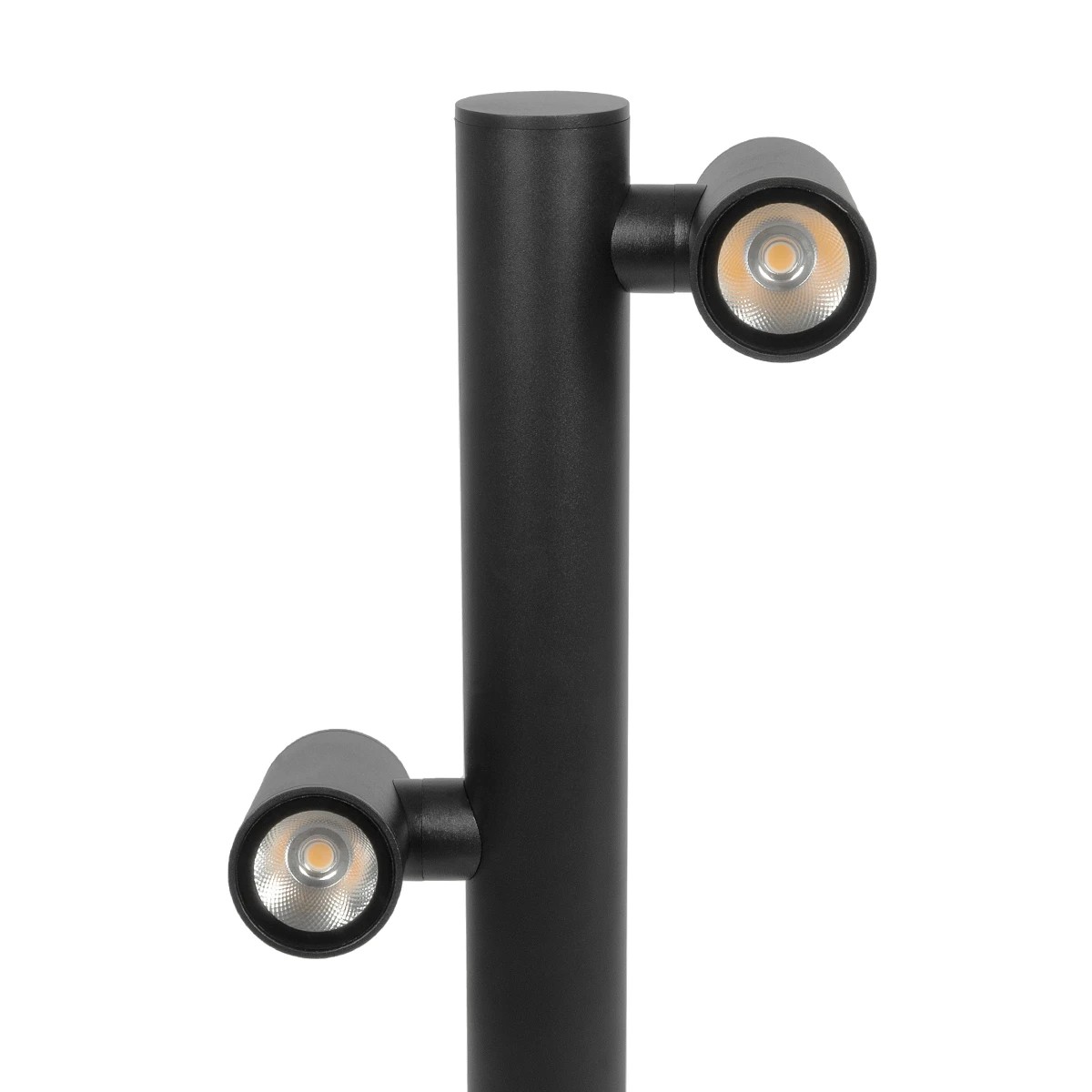 GLOBOSTAR® STEM GLB-103-0013 Φωτιστικό Κολωνάκι Κήπου LED 24W 2160lm 60° AC 220-240V Αδιάβροχο IP65 Θερμό Λευκό 2700K - Sanan SMD Chip - Μαύρο Ματ - Μ12 x Π25 x Υ80cm - 3 Χρόνια Εγγύηση