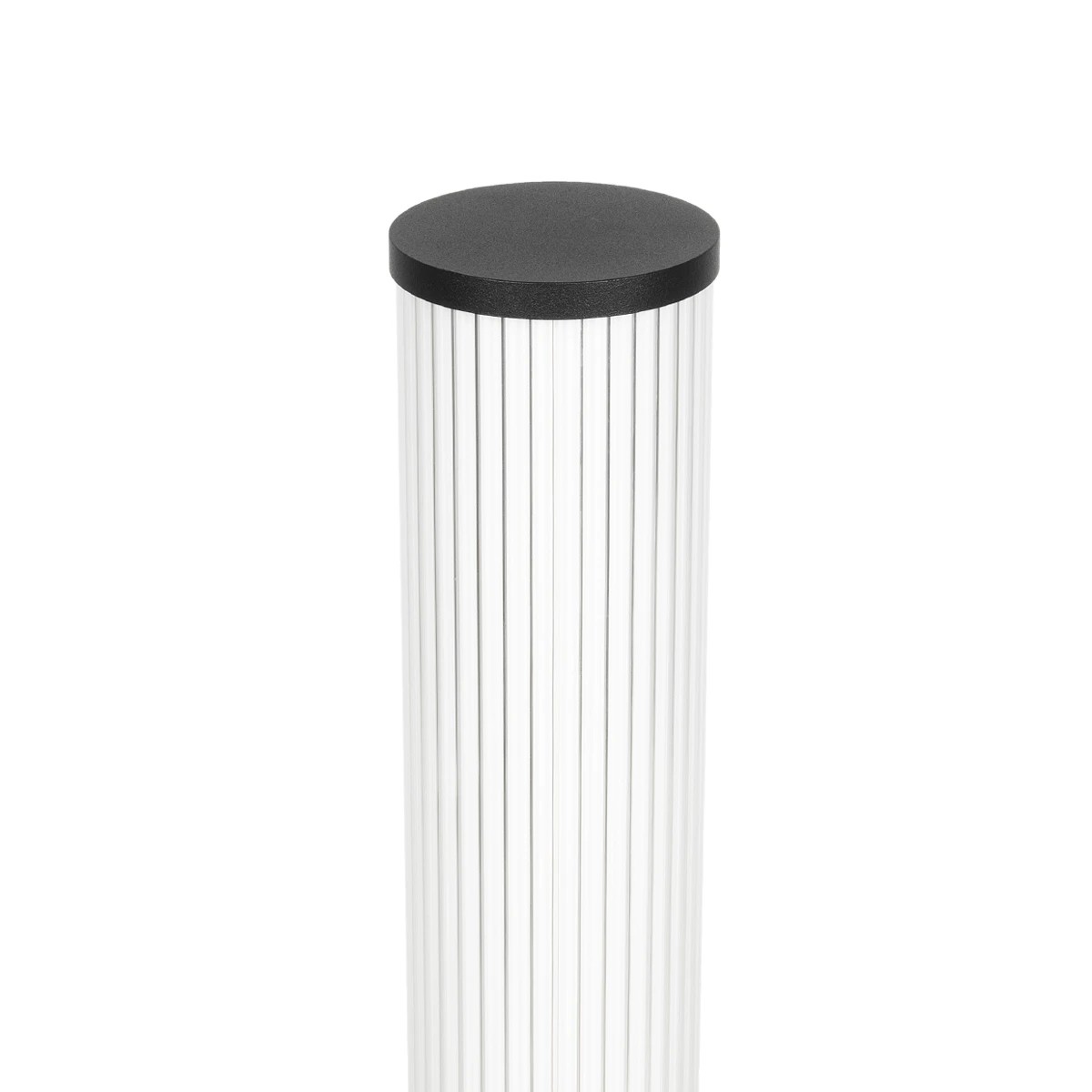 GLOBOSTAR® CYLIS GLB-103-0014 Φωτιστικό Κολωνάκι Κήπου LED 15W 1350lm 360° AC 220-240V Αδιάβροχο IP65 Θερμό Λευκό 2700K - Sanan SMD Chip - Μαύρο Ματ - Μ13 x Π13 x Υ80cm - 3 Χρόνια Εγγύηση