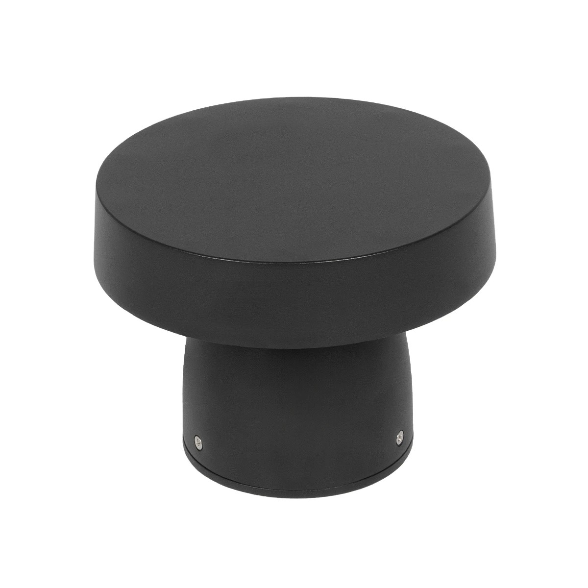 GLOBOSTAR® MUSH GLB-103-0016 Φωτιστικό Κολωνάκι Κήπου LED 12W 1080lm 90° AC 220-240V Αδιάβροχο IP65 Θερμό Λευκό 2700K - Sanan SMD Chip - Μαύρο Ματ - Μ18 x Π18 x Υ15cm - 3 Χρόνια Εγγύηση