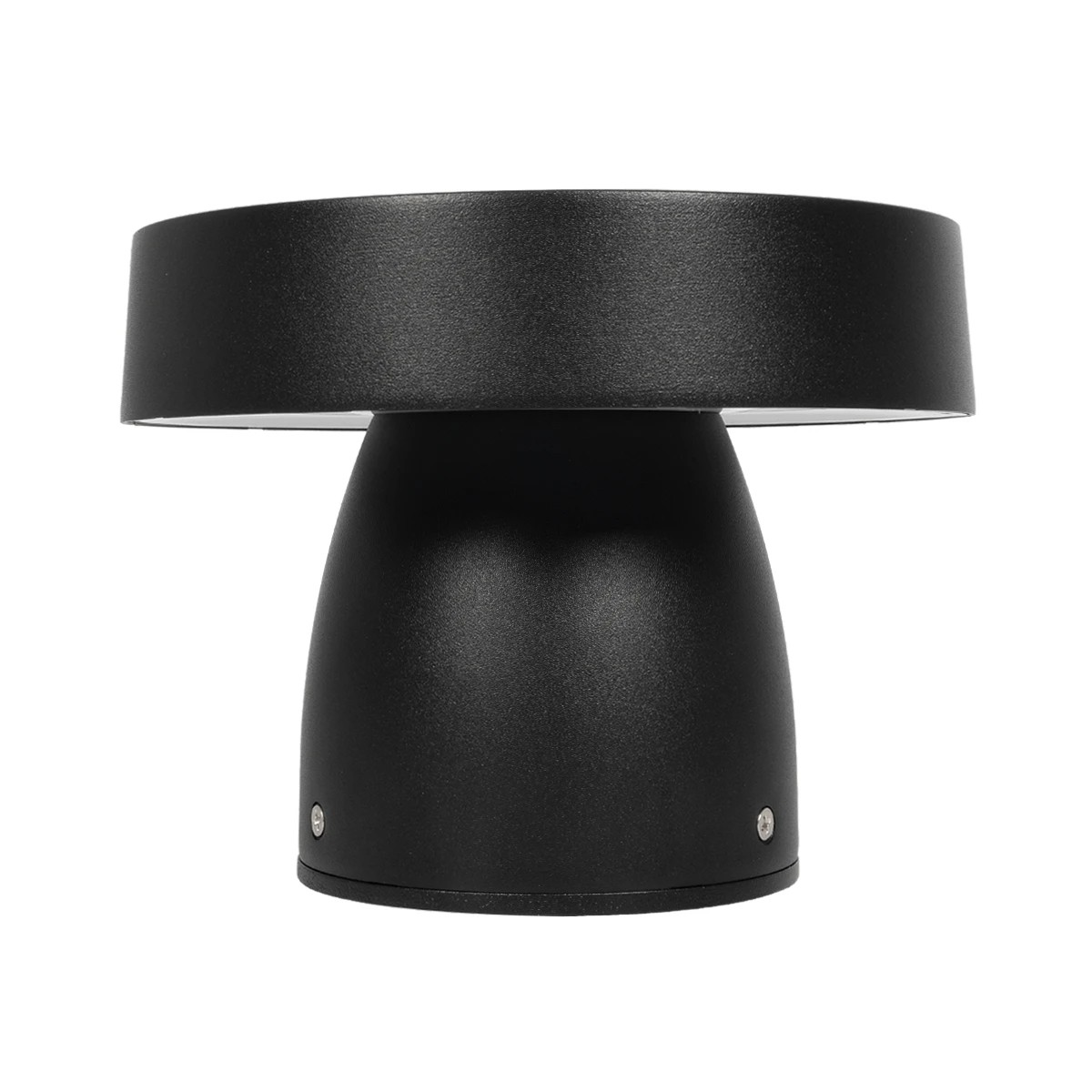 GLOBOSTAR® MUSH GLB-103-0016 Φωτιστικό Κολωνάκι Κήπου LED 12W 1080lm 90° AC 220-240V Αδιάβροχο IP65 Θερμό Λευκό 2700K - Sanan SMD Chip - Μαύρο Ματ - Μ18 x Π18 x Υ15cm - 3 Χρόνια Εγγύηση