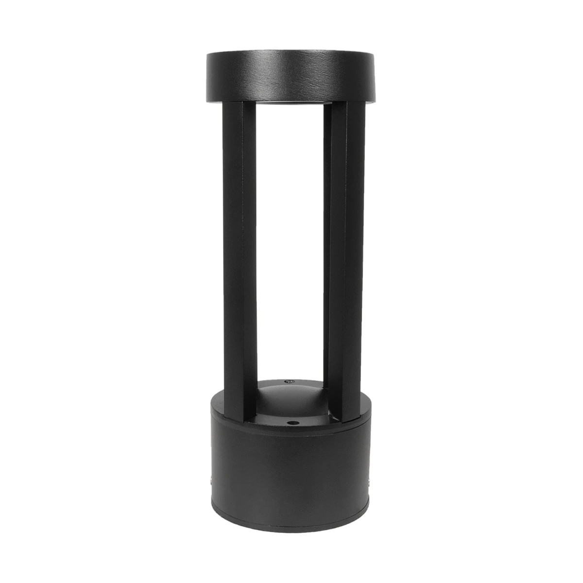 GLOBOSTAR® PRISM GLB-103-0018 Φωτιστικό Κολωνάκι Κήπου LED 8W 720lm 90° AC 220-240V Αδιάβροχο IP65 Θερμό Λευκό 2700K - Sanan SMD Chip - Μαύρο Ματ - Μ10.5 x Π10.5 x Υ30cm - 3 Χρόνια Εγγύηση