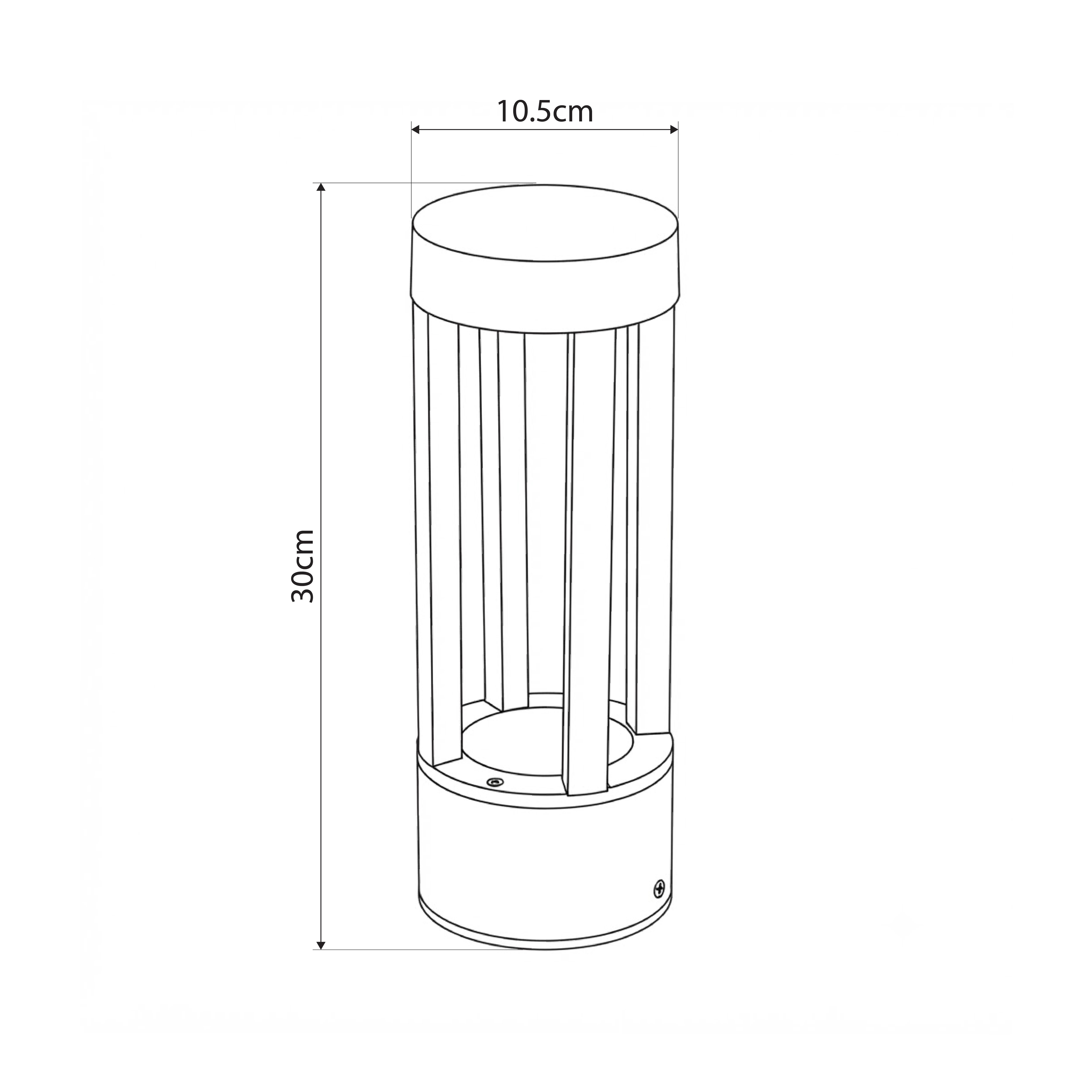 GLOBOSTAR® PRISM GLB-103-0018 Φωτιστικό Κολωνάκι Κήπου LED 8W 720lm 90° AC 220-240V Αδιάβροχο IP65 Θερμό Λευκό 2700K - Sanan SMD Chip - Μαύρο Ματ - Μ10.5 x Π10.5 x Υ30cm - 3 Χρόνια Εγγύηση
