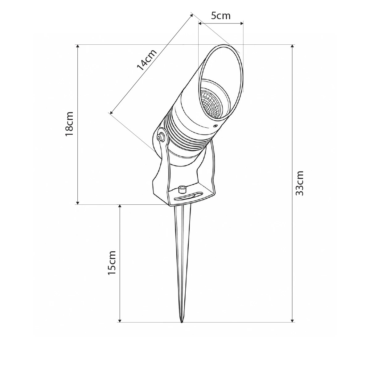 GLOBOSTAR® GARDO GLB-103-0025 Φωτιστικό Σποτ για Φυτά - Δέντρα με Βάση Κήπου / Καρφωτό LED 10W 900lm 24° DC 24V Αδιάβροχο IP65 Θερμό Λευκό 2700K - Sanan SMD Chip - Μαύρο Ματ - Μ5 x Π5 x Υ18cm - 3 Χρόνια Εγγύηση
