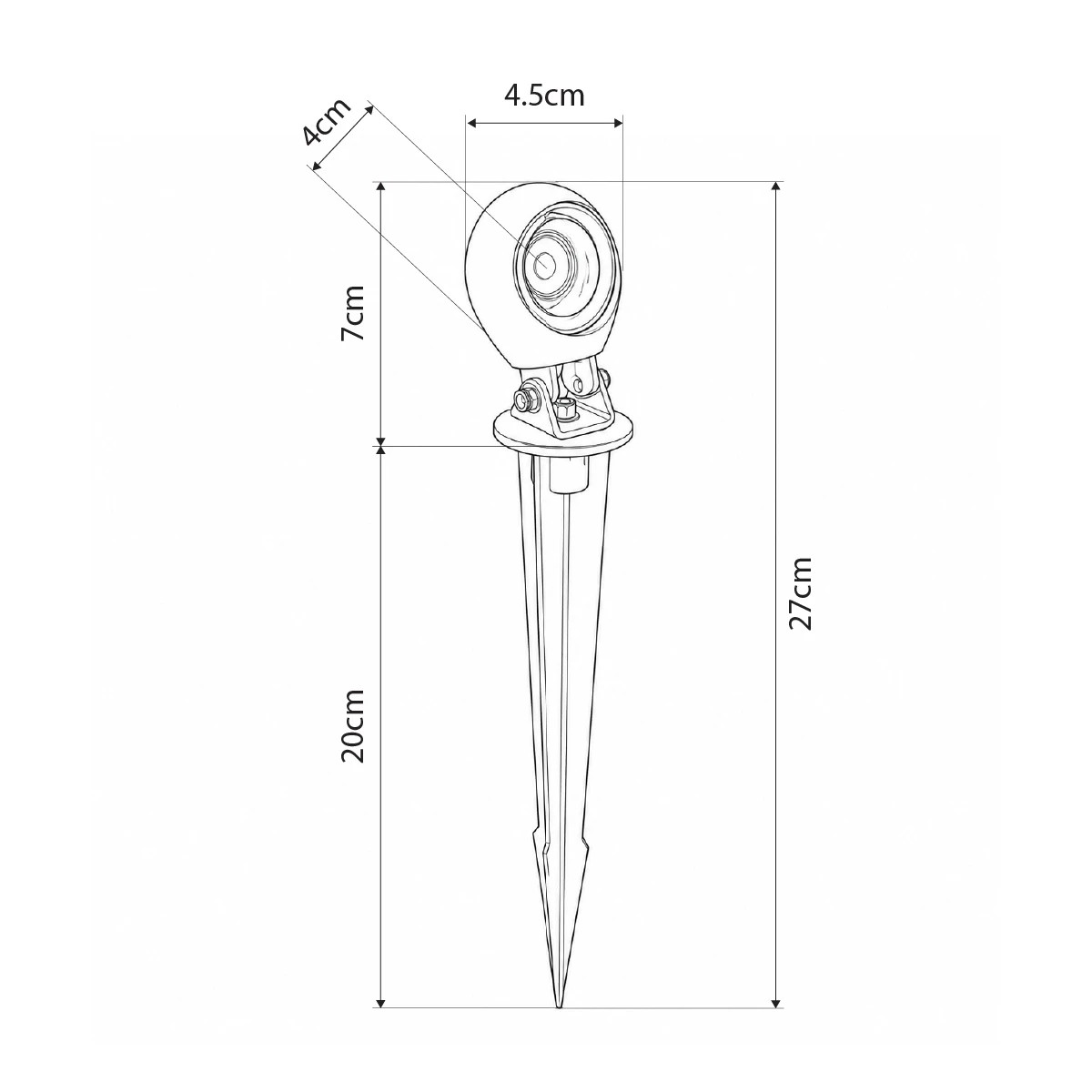 GLOBOSTAR® GARDIS GLB-103-0027 Φωτιστικό Σποτ για Φυτά - Δέντρα με Βάση Κήπου / Καρφωτό LED 3W 270lm 24° DC 24V Αδιάβροχο IP65 Θερμό Λευκό 2700K - Sanan SMD Chip - Γκρι Ανθρακί Ματ - Μ4.5 x Π4 x Υ7cm - 3 Χρόνια Εγγύηση