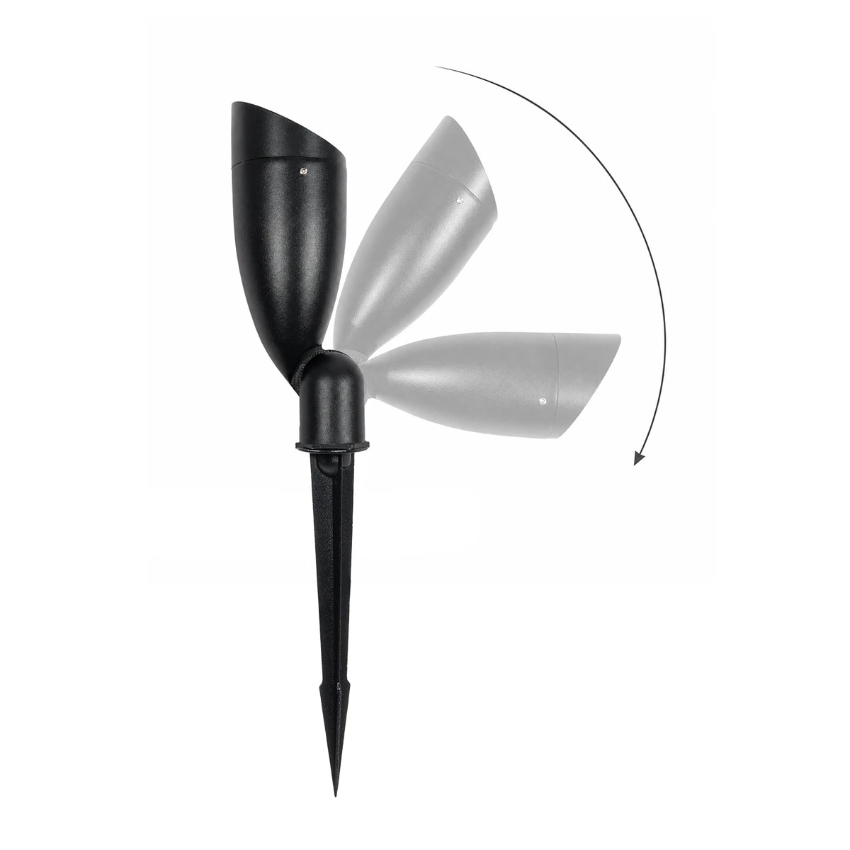 GLOBOSTAR® TRABI GLB-103-0028 Φωτιστικό Σποτ για Φυτά - Δέντρα με Βάση Κήπου / Καρφωτό LED 12W 1080lm 24° DC 24V Αδιάβροχο IP65 Θερμό Λευκό 2700K - Sanan SMD Chip - Μαύρο Ματ - Μ6.5 x Π6.5 x Υ18.5cm - 3 Χρόνια Εγγύηση