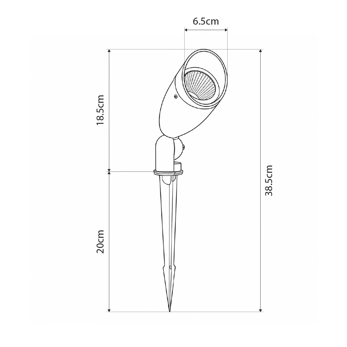 GLOBOSTAR® TRABI GLB-103-0028 Φωτιστικό Σποτ για Φυτά - Δέντρα με Βάση Κήπου / Καρφωτό LED 12W 1080lm 24° DC 24V Αδιάβροχο IP65 Θερμό Λευκό 2700K - Sanan SMD Chip - Μαύρο Ματ - Μ6.5 x Π6.5 x Υ18.5cm - 3 Χρόνια Εγγύηση