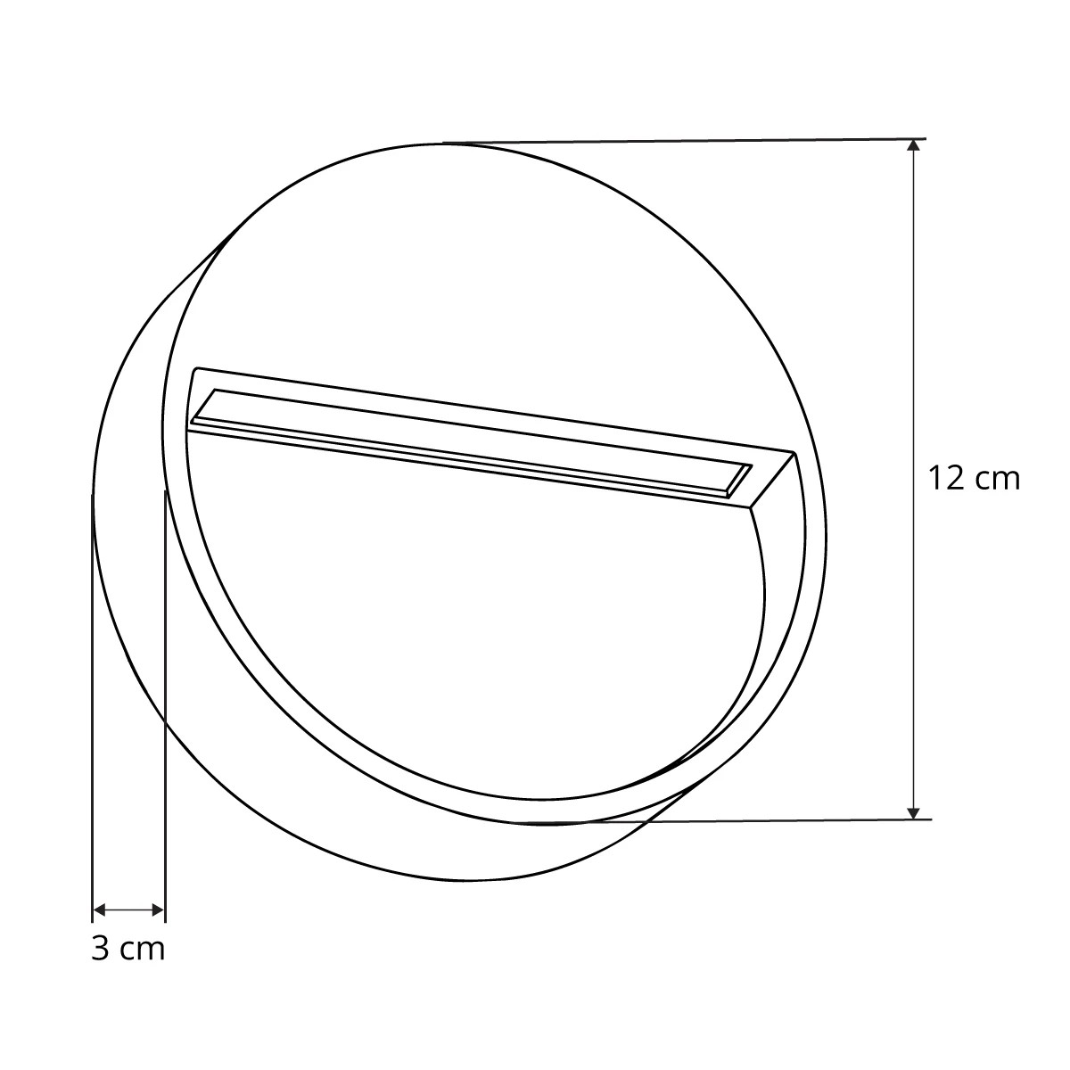 GLOBOSTAR® STEPINI GLB-103-0034 Φωτιστικό Σκαλοπατιού / Διαδρόμου LED 3W 270lm 45° AC 220-240V Αδιάβροχο IP65 Θερμό Λευκό 2700K - Sanan SMD Chip - Μαύρο Ματ - Μ12 x Π3 x Υ12cm - 3 Χρόνια Εγγύηση