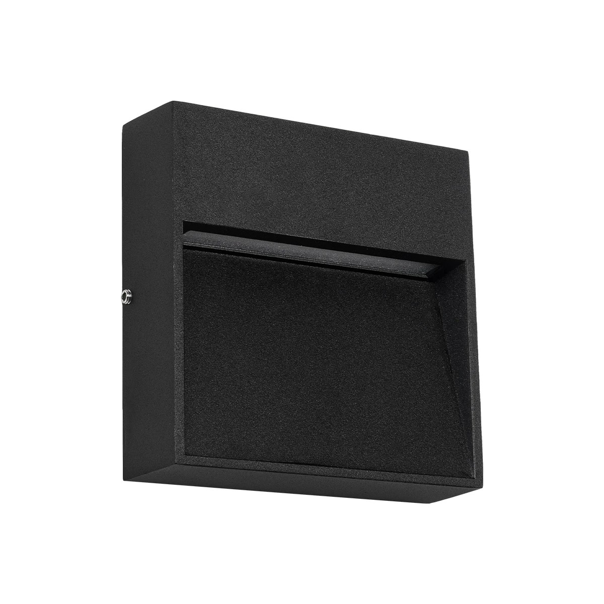 GLOBOSTAR® STEPINI GLB-103-0035 Φωτιστικό Σκαλοπατιού / Διαδρόμου LED 3W 270lm 45° AC 220-240V Αδιάβροχο IP65 Θερμό Λευκό 2700K - Sanan SMD Chip - Μαύρο Ματ - Μ11.5 x Π3 x Υ11.5cm - 3 Χρόνια Εγγύηση