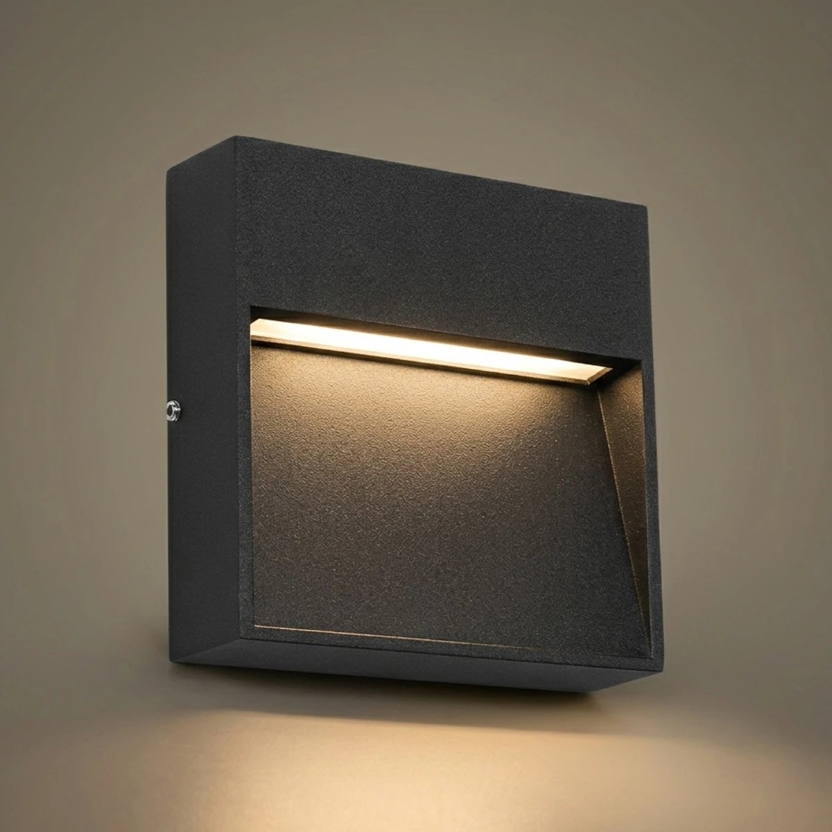 GLOBOSTAR® STEPINI GLB-103-0035 Φωτιστικό Σκαλοπατιού / Διαδρόμου LED 3W 270lm 45° AC 220-240V Αδιάβροχο IP65 Θερμό Λευκό 2700K - Sanan SMD Chip - Μαύρο Ματ - Μ11.5 x Π3 x Υ11.5cm - 3 Χρόνια Εγγύηση