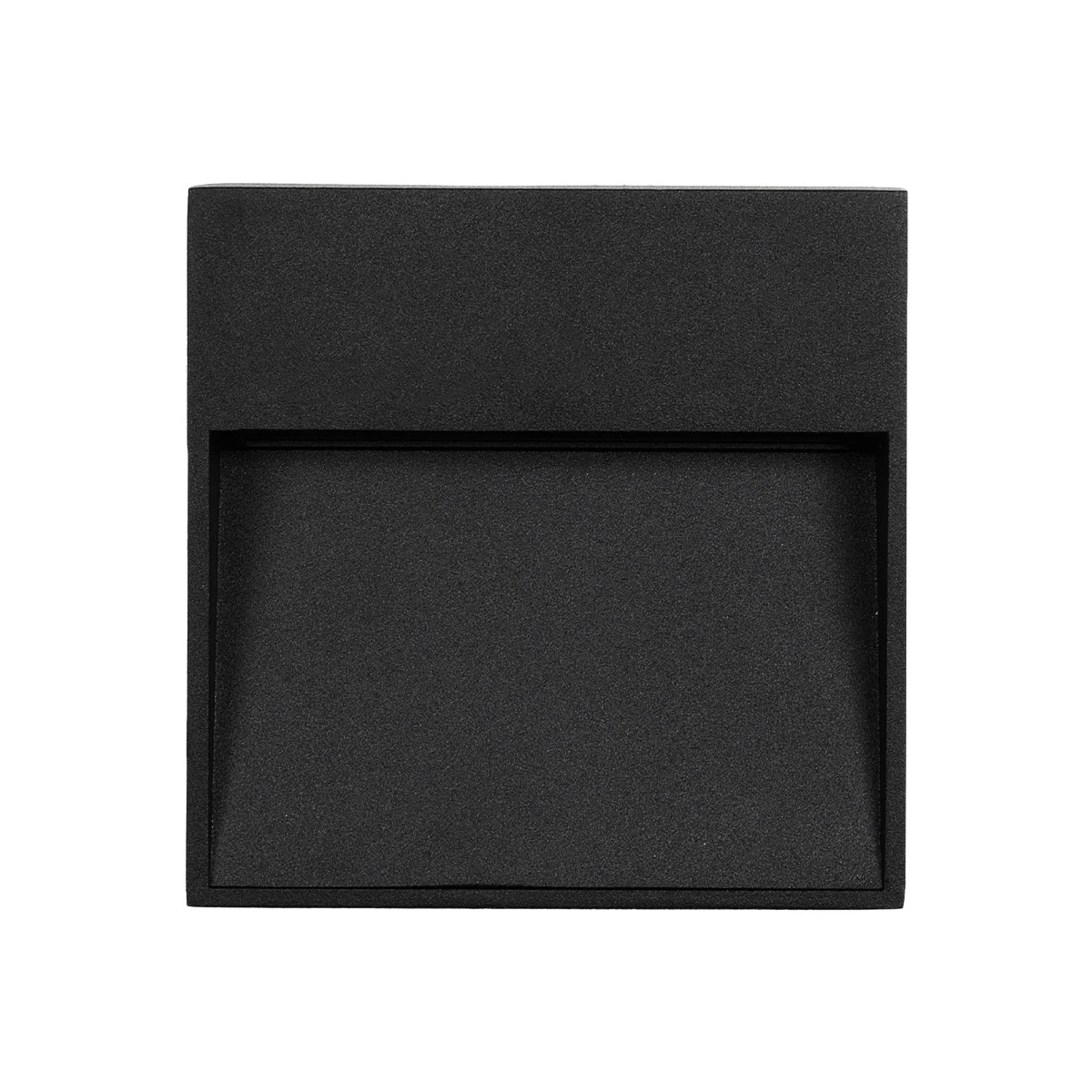 GLOBOSTAR® STEPINI GLB-103-0035 Φωτιστικό Σκαλοπατιού / Διαδρόμου LED 3W 270lm 45° AC 220-240V Αδιάβροχο IP65 Θερμό Λευκό 2700K - Sanan SMD Chip - Μαύρο Ματ - Μ11.5 x Π3 x Υ11.5cm - 3 Χρόνια Εγγύηση