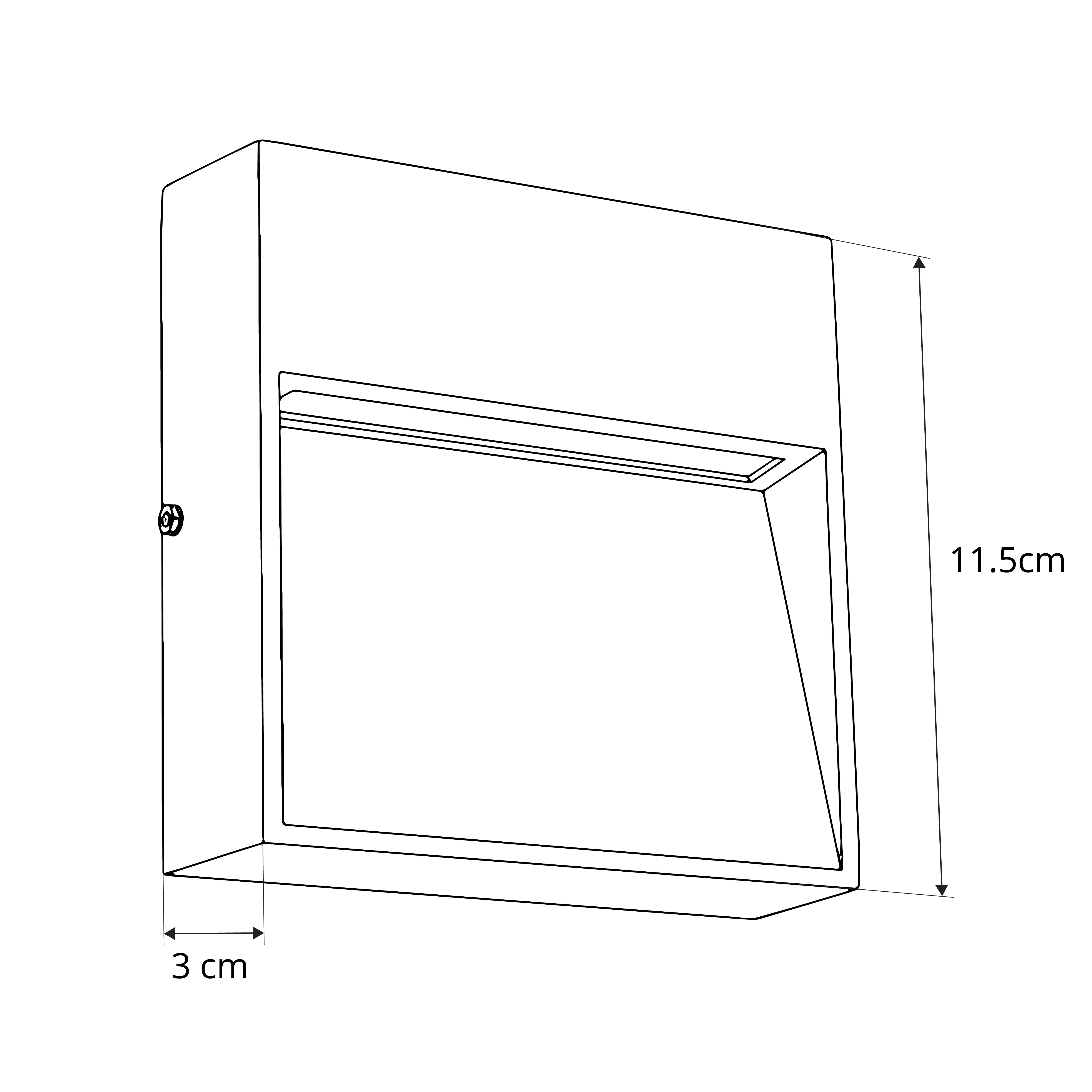 GLOBOSTAR® STEPINI GLB-103-0035 Φωτιστικό Σκαλοπατιού / Διαδρόμου LED 3W 270lm 45° AC 220-240V Αδιάβροχο IP65 Θερμό Λευκό 2700K - Sanan SMD Chip - Μαύρο Ματ - Μ11.5 x Π3 x Υ11.5cm - 3 Χρόνια Εγγύηση