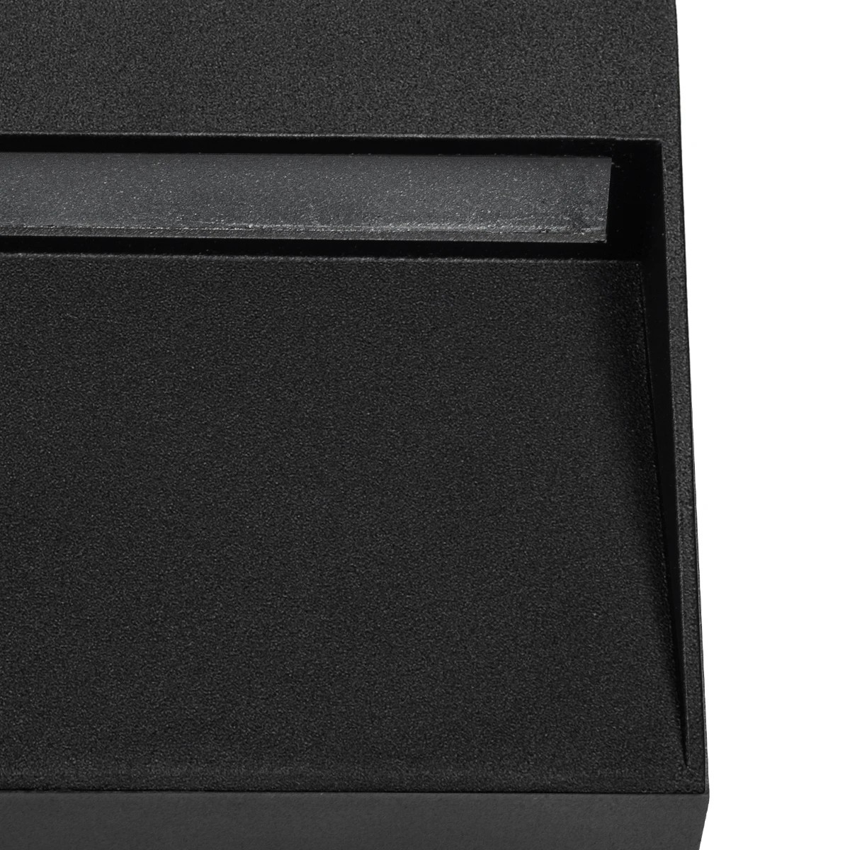 GLOBOSTAR® STEPINI GLB-103-0036 Φωτιστικό Σκαλοπατιού / Διαδρόμου LED 9W 810lm 45° AC 220-240V Αδιάβροχο IP65 Θερμό Λευκό 2700K - Sanan SMD Chip - Μαύρο Ματ - Μ20 x Π3 x Υ9cm - 3 Χρόνια Εγγύηση