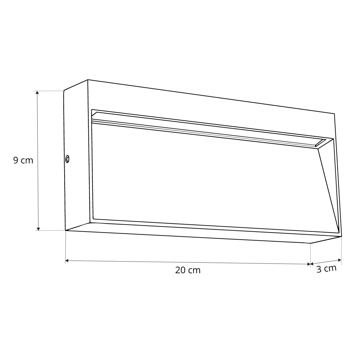 GLOBOSTAR® STEPINI GLB-103-0036 Φωτιστικό Σκαλοπατιού / Διαδρόμου LED 9W 810lm 45° AC 220-240V Αδιάβροχο IP65 Θερμό Λευκό 2700K - Sanan SMD Chip - Μαύρο Ματ - Μ20 x Π3 x Υ9cm - 3 Χρόνια Εγγύηση