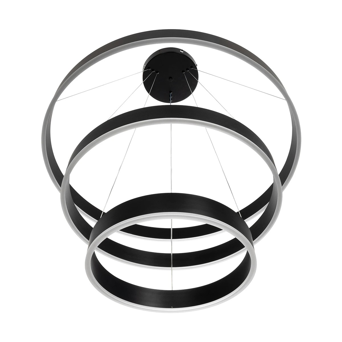 kelvo® VENOM KLV-101-0199-V2 Κρεμαστό Φωτιστικό Οροφής LED 120W 12000lm 120° AC 220-240V IP20 Ρυθμιζόμενο Λευκό CCT με Χειριστήριο από 2700K έως 6000K Dimmable - Lumileds SMD Chip - Μαύρο Ματ - Μ80 x Π80 x Υ80cm - 3 Χρόνια Εγγύηση